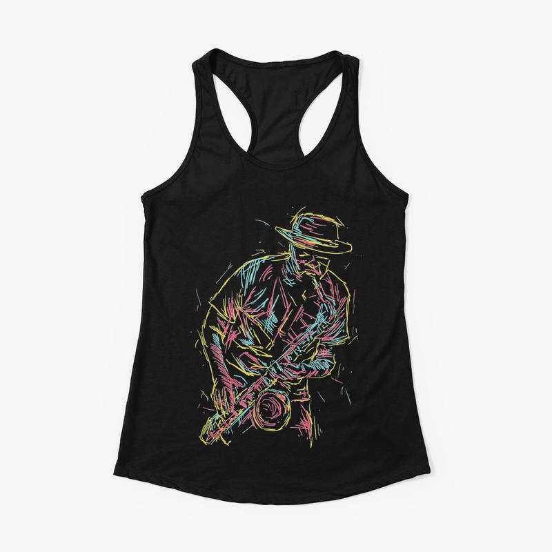 Jazz Saxophone Player Colorful