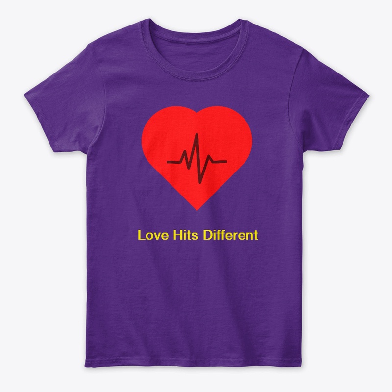 Heart Pulse Line Romantic T-Shirt Design