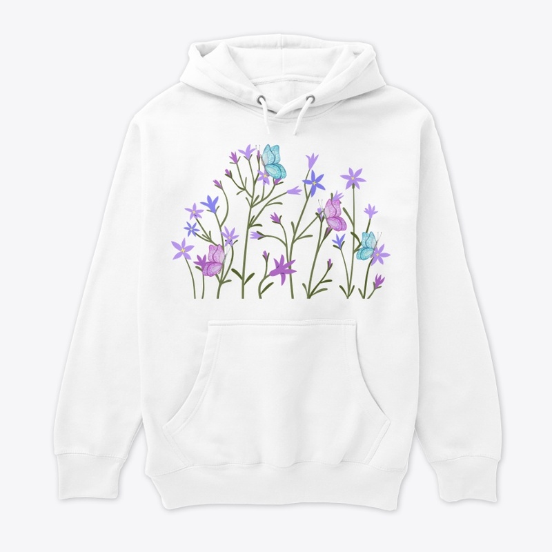 Floral Blossoms With Butterflies