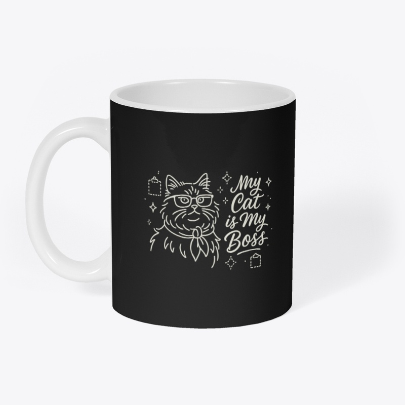 Cat Boss Minimal Office Art