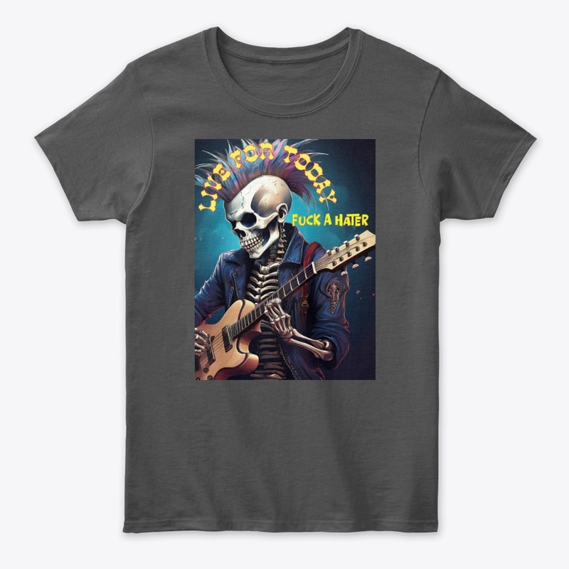Skeleton anti-hater rockstar