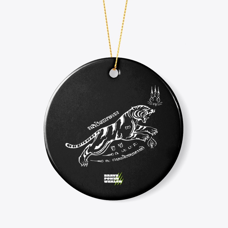SAK YANT - TIGER ON THE BODHI LEAF