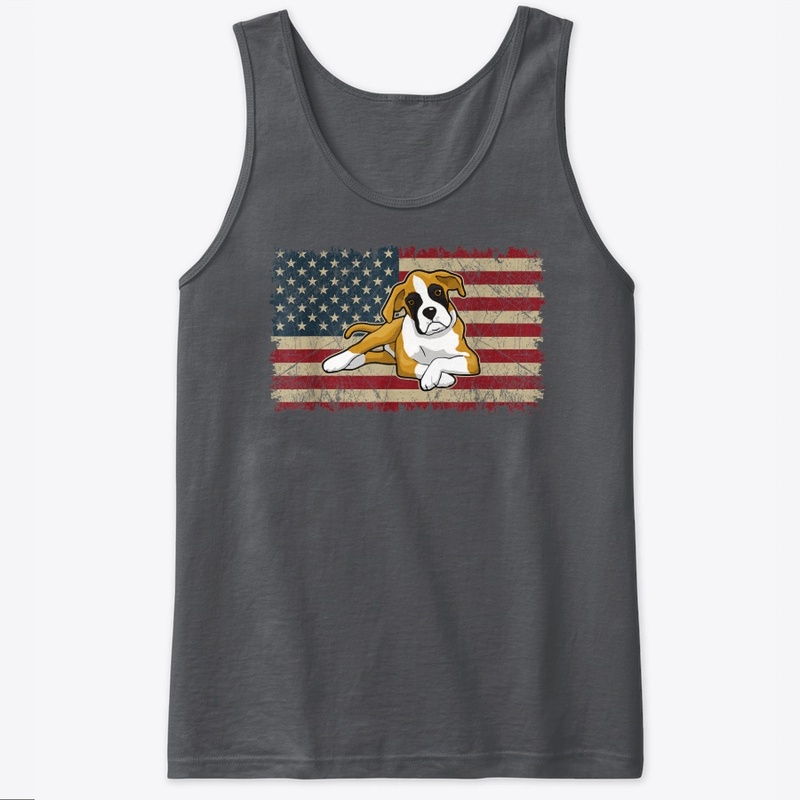 Vintage American Flag Boxer Dog Gifts