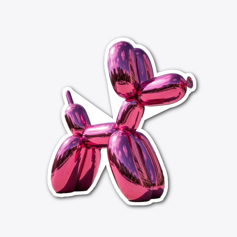  pink Balloon Dog sculpture