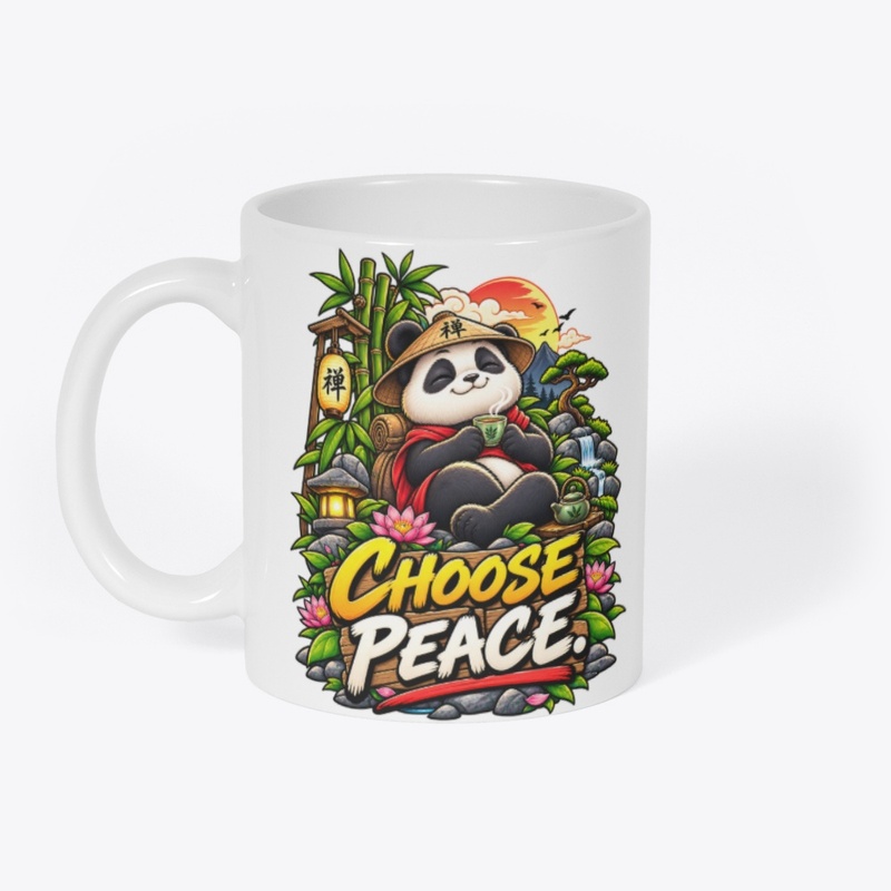 Choose Peace Panda T-Shirt Design 