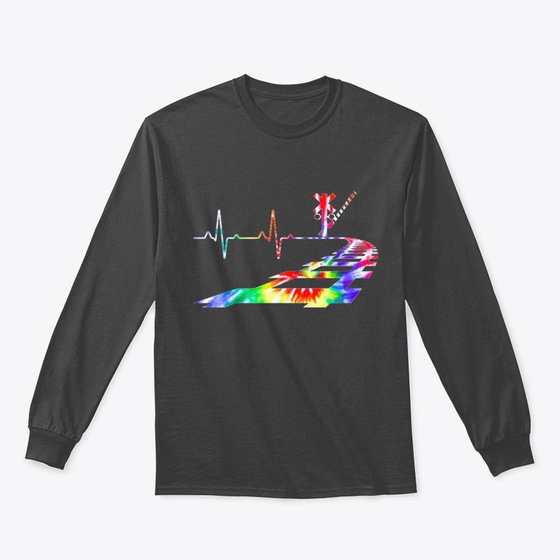 Heartbeat Railroad Train Tie Dye railway