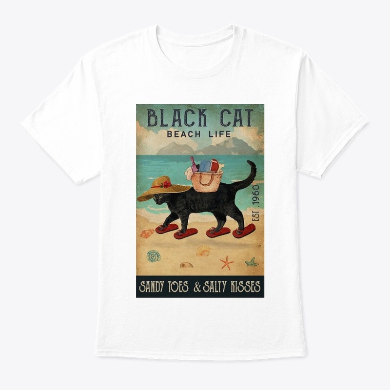 Beach Life Sandy Toes Black Cat 