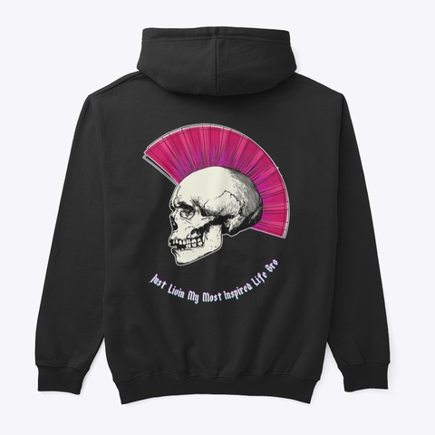 Pink Mohawk Inspired Life Black áo T-Shirt Back