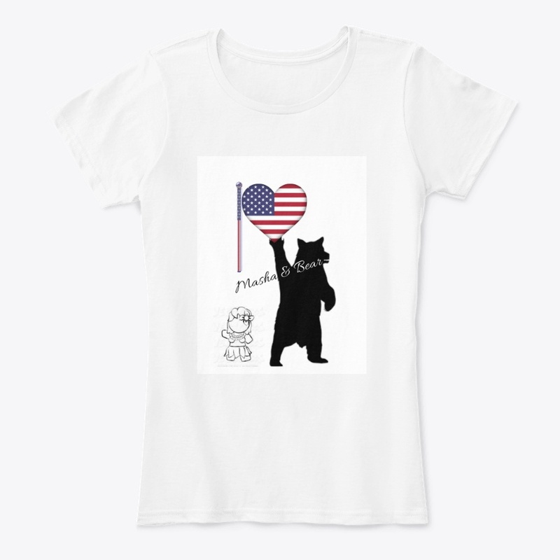 Masha & Bear American Flag Tee!