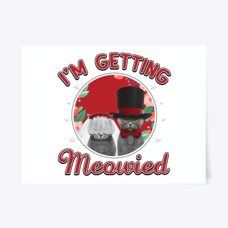 Cat Getting Meowied Bride And Groom Gift