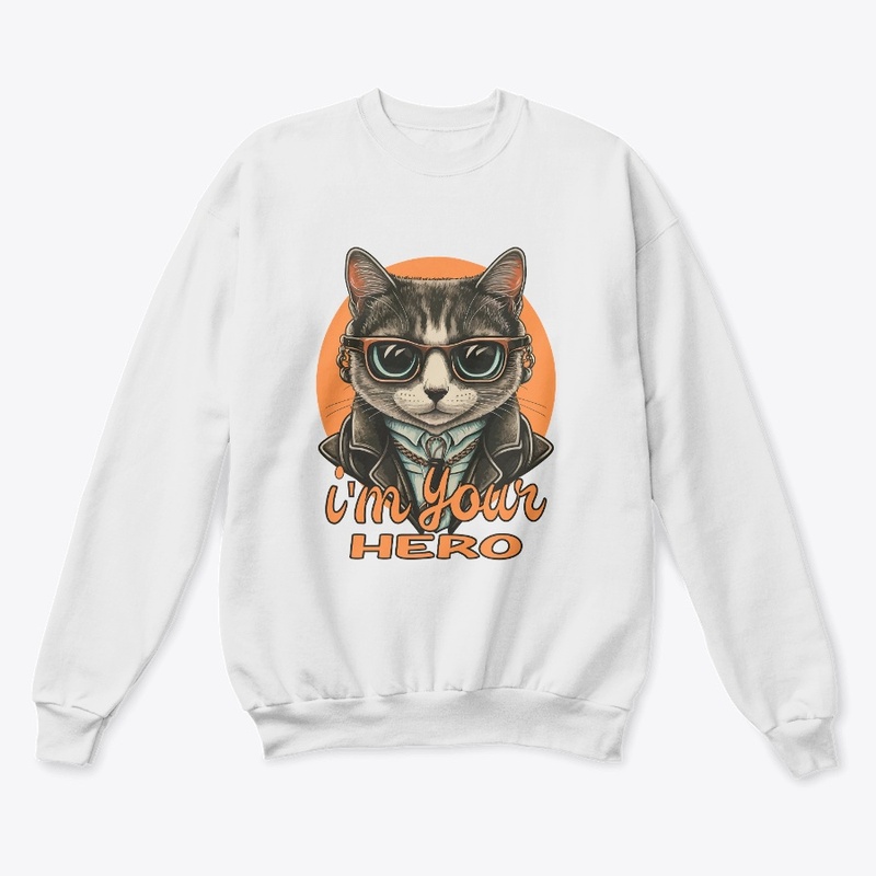 Leather Jacket & Hero Cat T-Shirt Design
