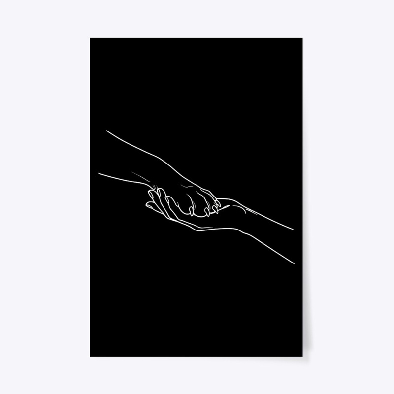 Rottweiler Paw & Human Hand