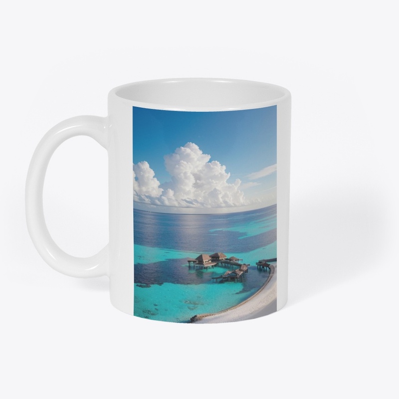 Coffee mug, with Maldives islands theme