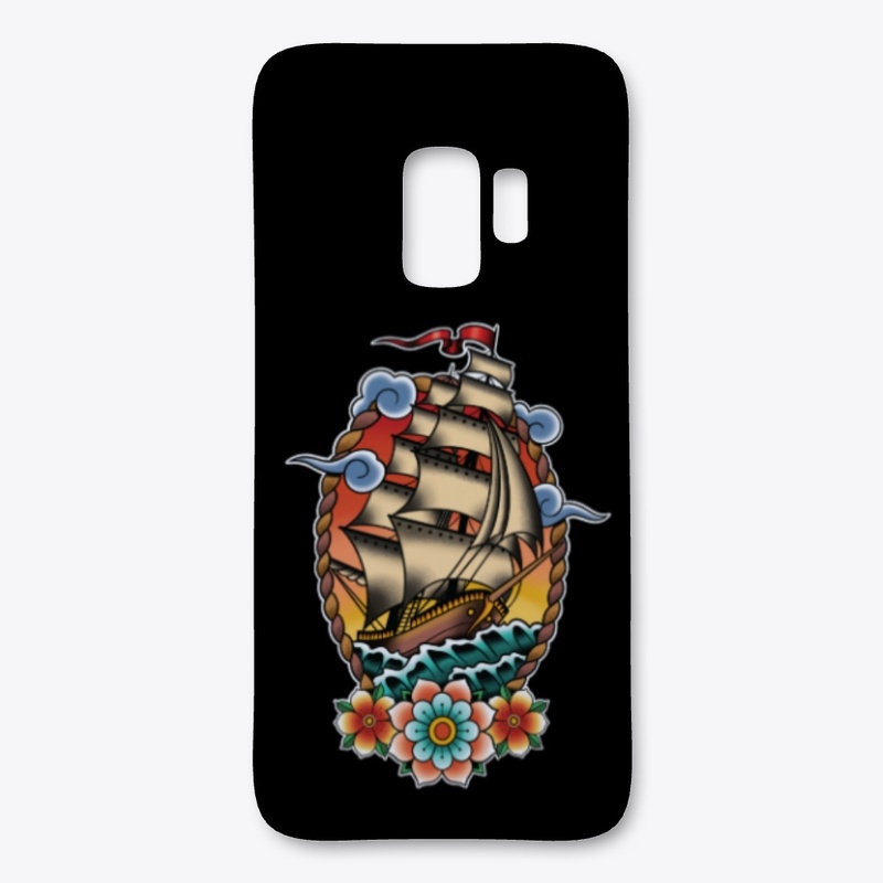 Sailing ship Tattoo illustration