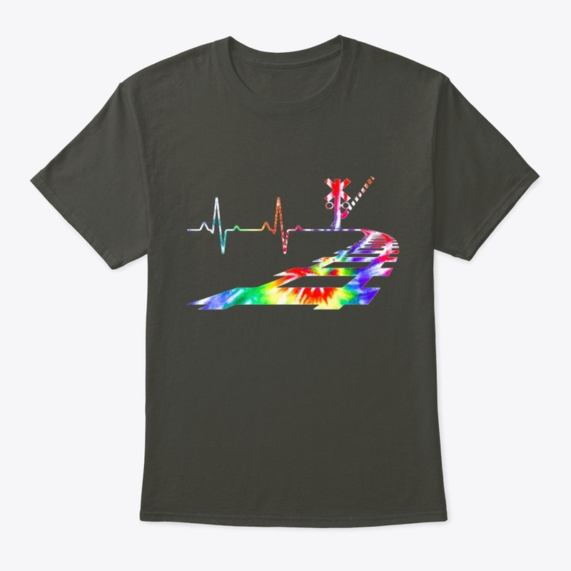 Heartbeat Railroad Train Tie Dye railway