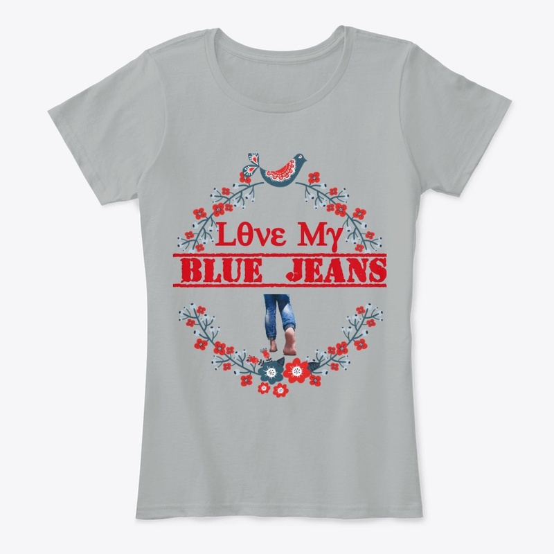 Birdie and Flowers Love My Blue Jeans