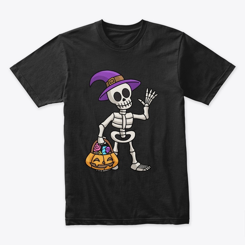 Halloween Skeleton with pumpkin basket