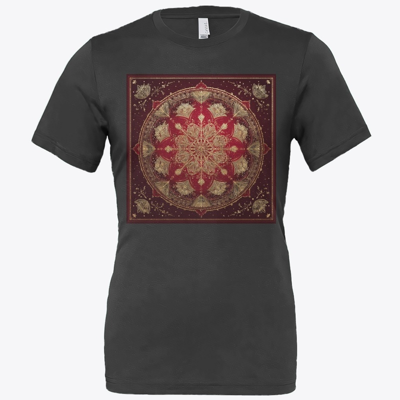 Red Gold Mandala Vintage Design