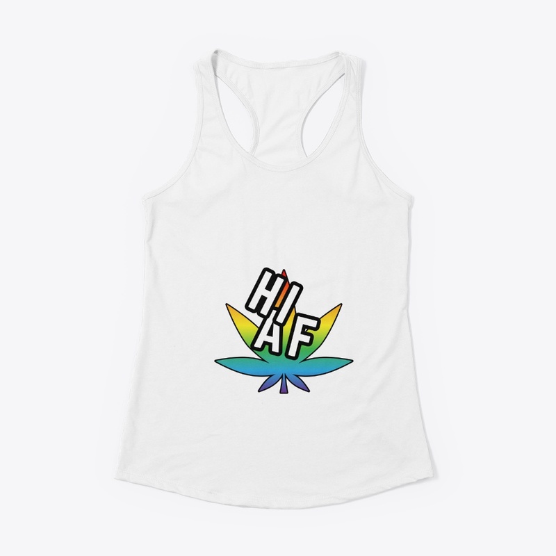 High As Fuck [] Neon Pot Leaf