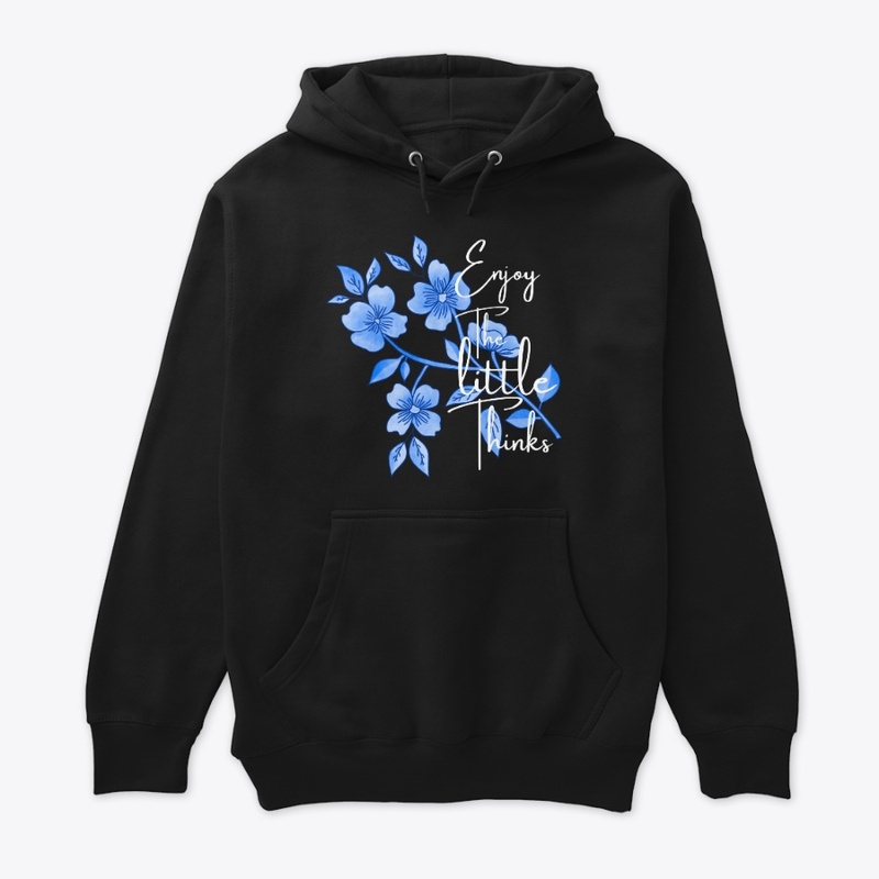 Enjoy The Little Things Blue Floral Art