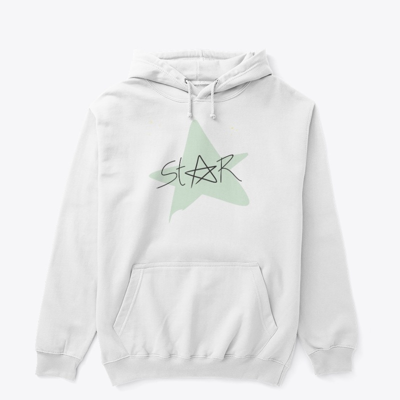 a star with typography