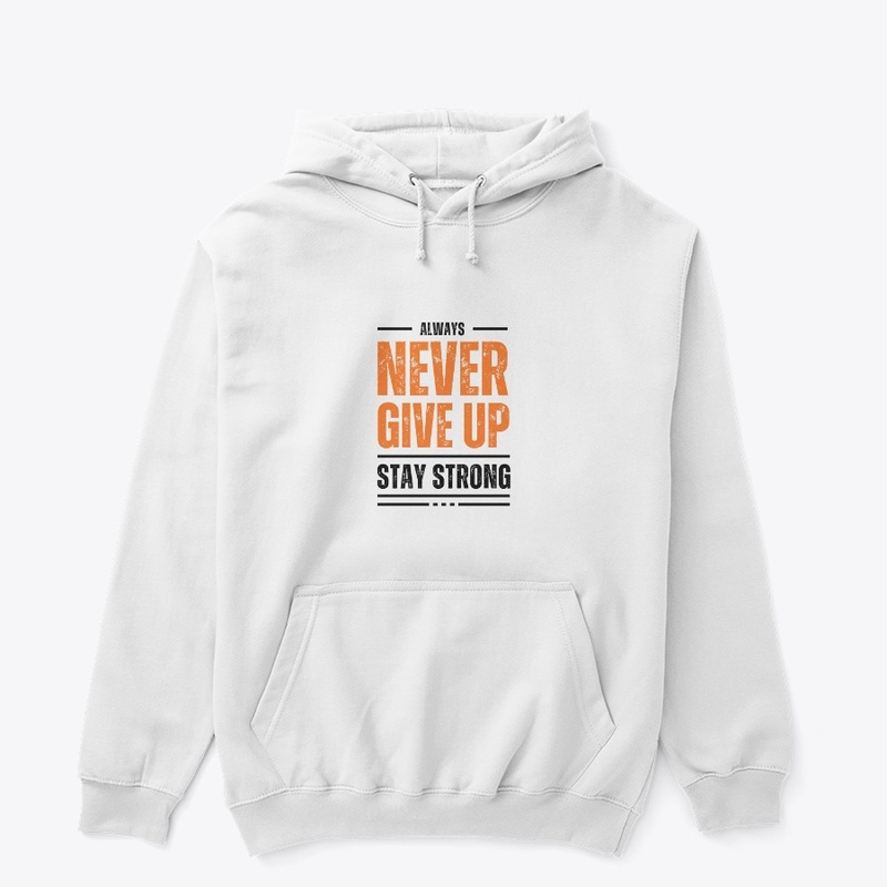 Never give up white tshirt 