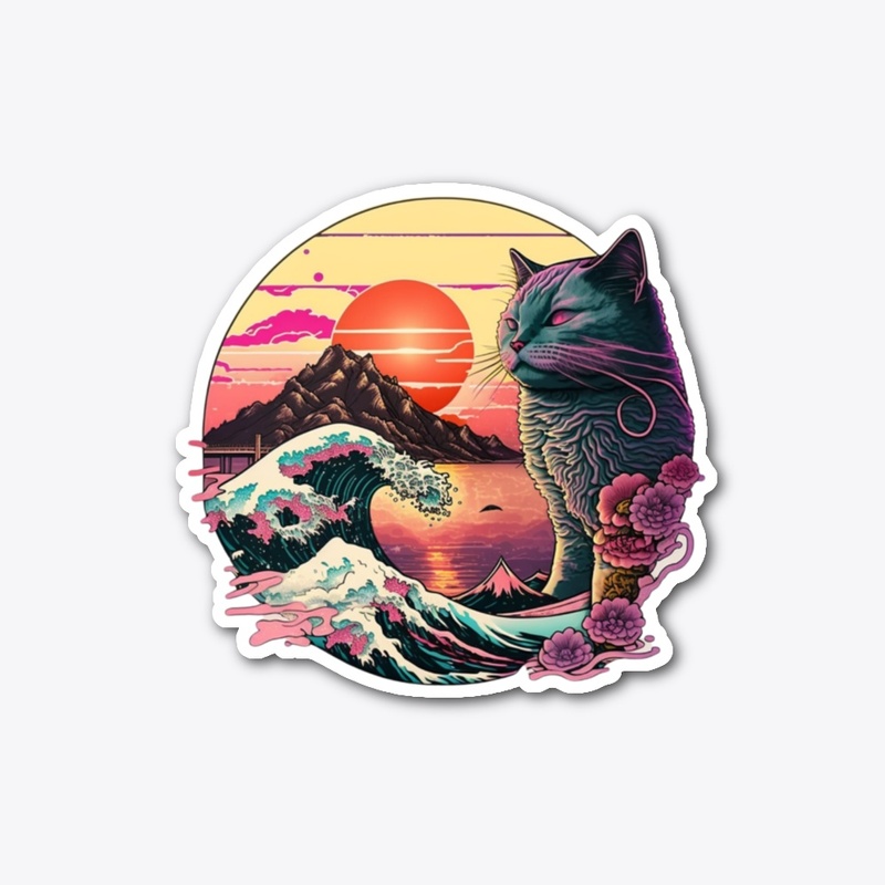 The Great Wave with Cat 