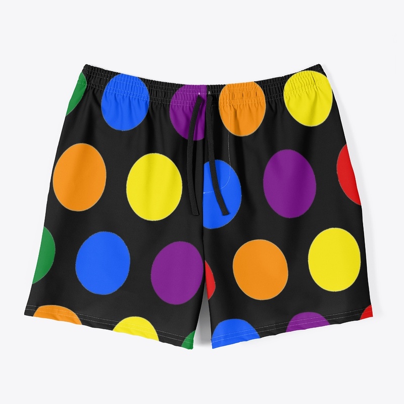 Rainbow Polkadot Swim Shorts