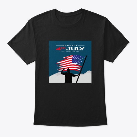 America July On Black T-Shirt Front
