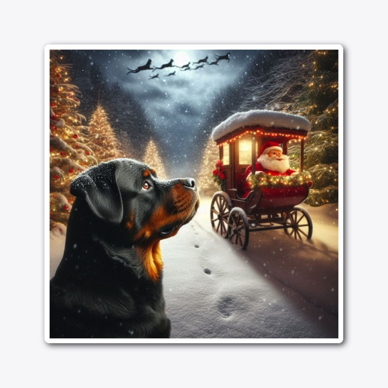 Rottweiler and Santa