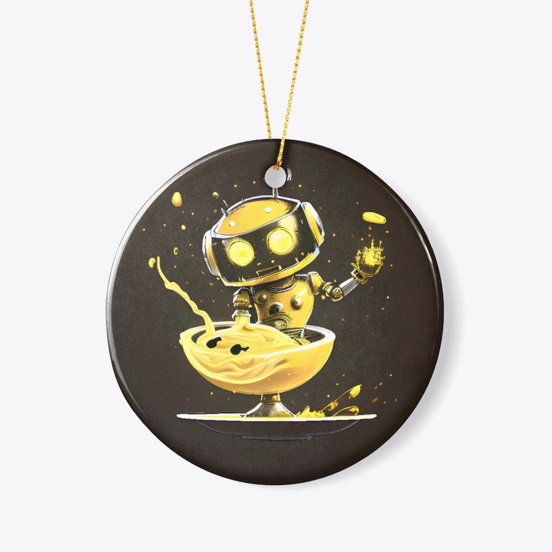 A robot with custard
