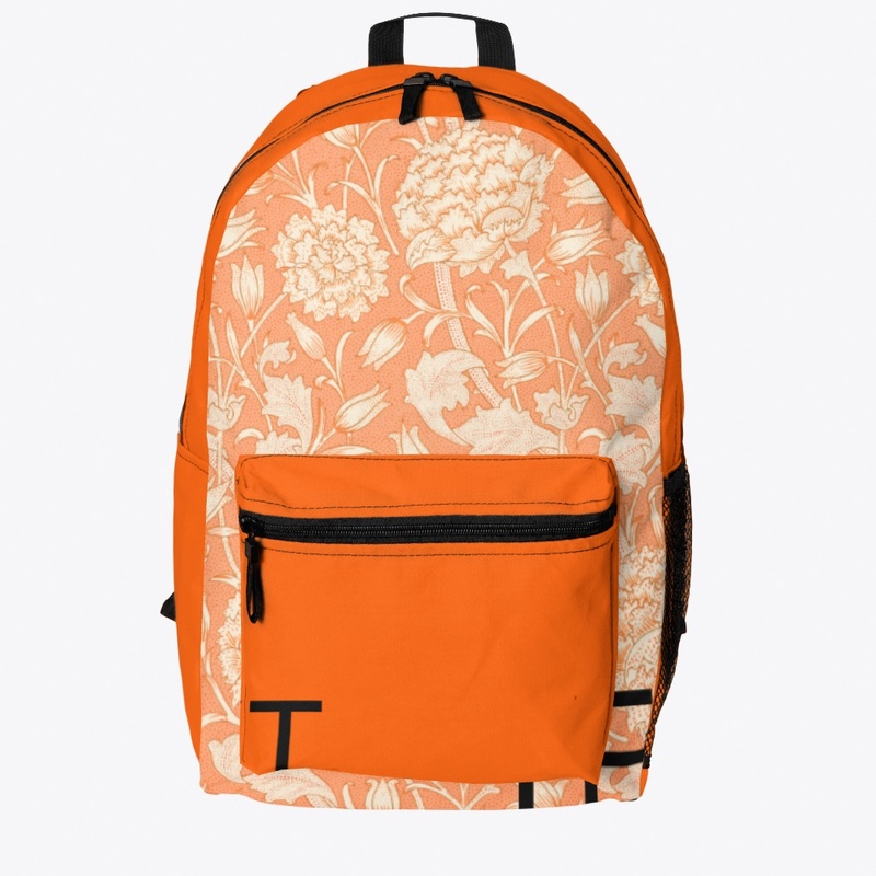 Orange Floral Backpack & Windbreaker 