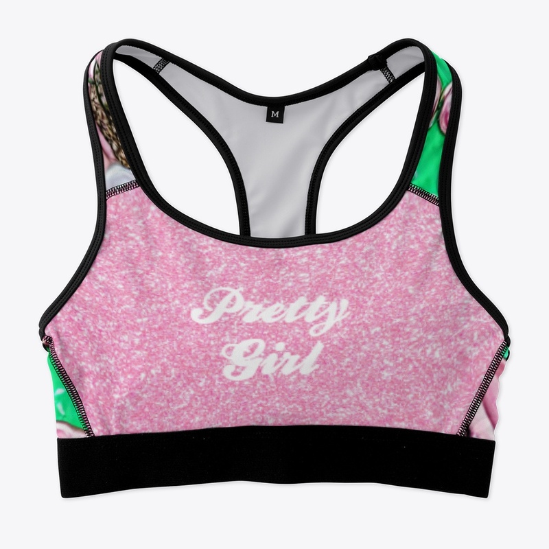 Green Background with Pink Pearls 