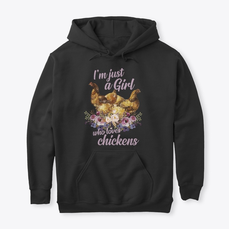 Girl Loves Chickens Watercolor Style