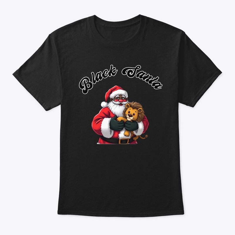Black Santa And Lion cub T-shirt