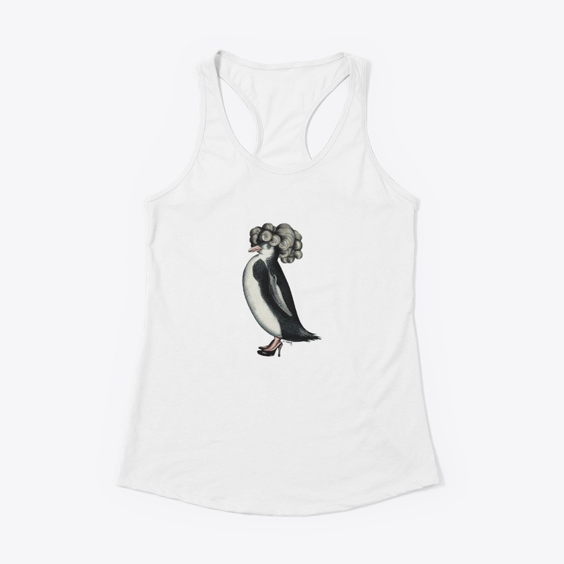 penguin in a wig