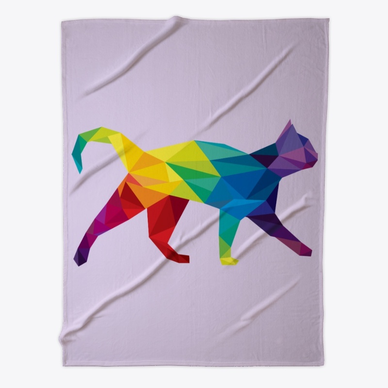 colorful polygonal cat illustration