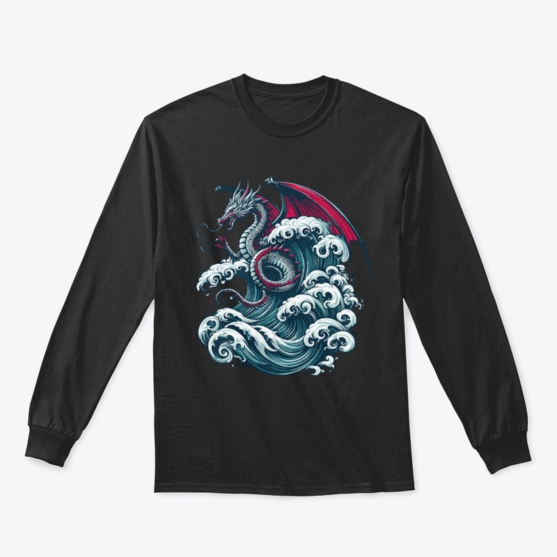 Cool Dragon Sailing Big Waves Streetwear