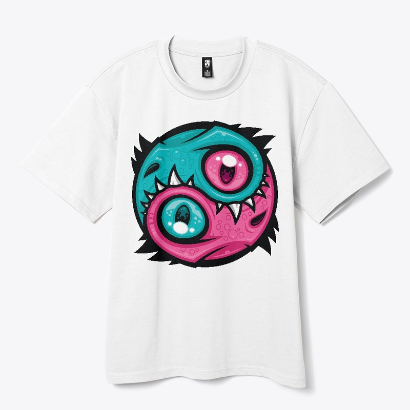 Pink and Teal Yin Yang Dragons