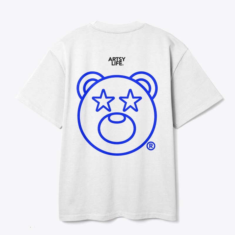 Artsy Life Blue Bear Outline Logo Tee