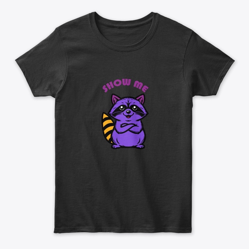 purple cartoon raccoon