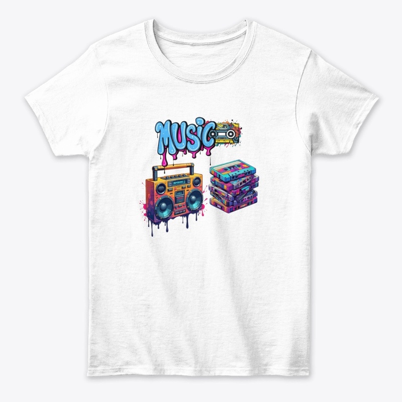 Retro Music Boombox Graphic Tee Unisex