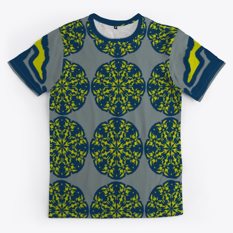 Patterned T-shirt blue  and yellow