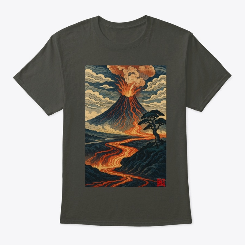 Hawaiian Volcano - Hokusai Style