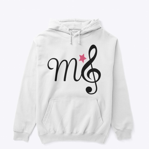 Treble Logo Hoodie White Camiseta Front