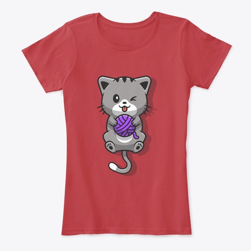 Cat Playing with Woolen Thread 