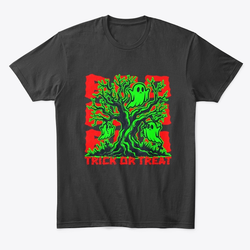 Neon Ghost Tree Trick or Treat