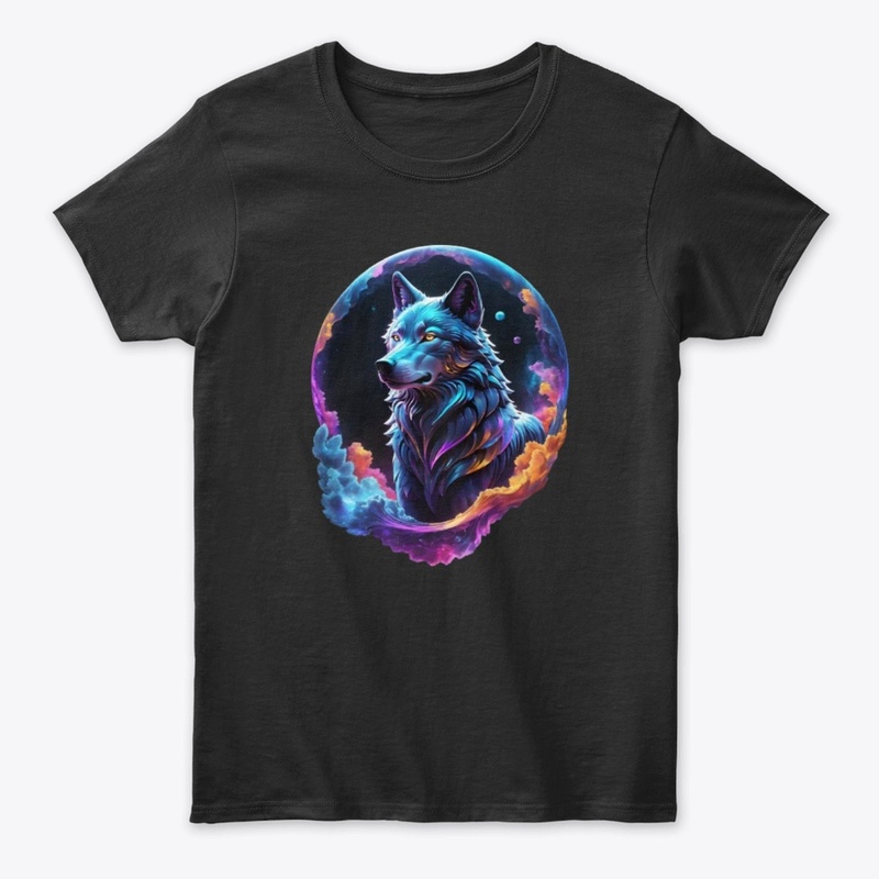 Cosmic Wolf colorful Animal Print