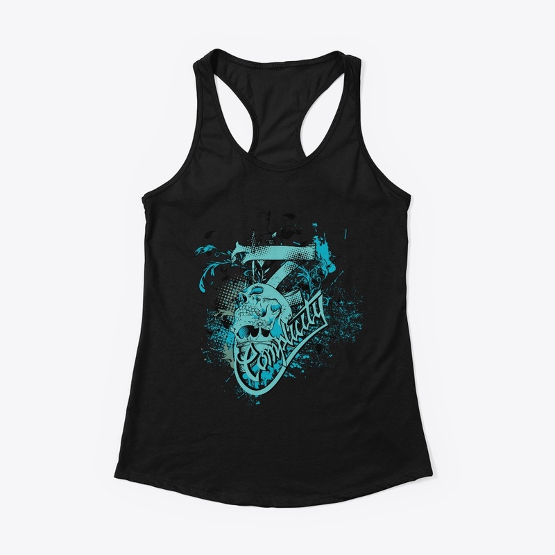 Blue skull with blue blood