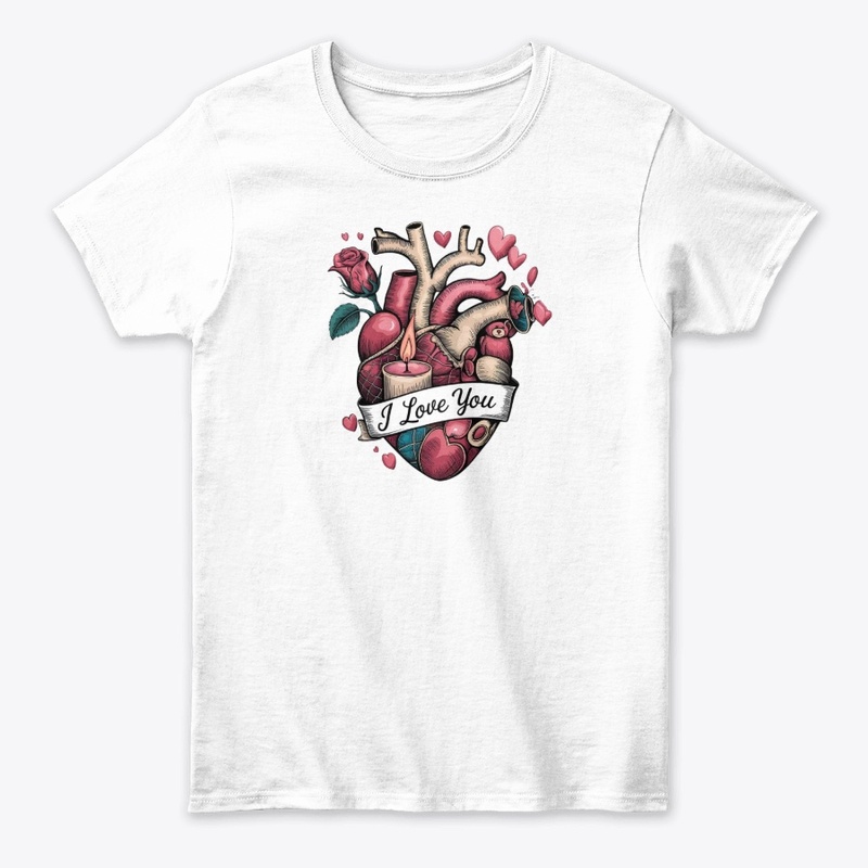 "I Love You" Artistic Heart T-Shirt